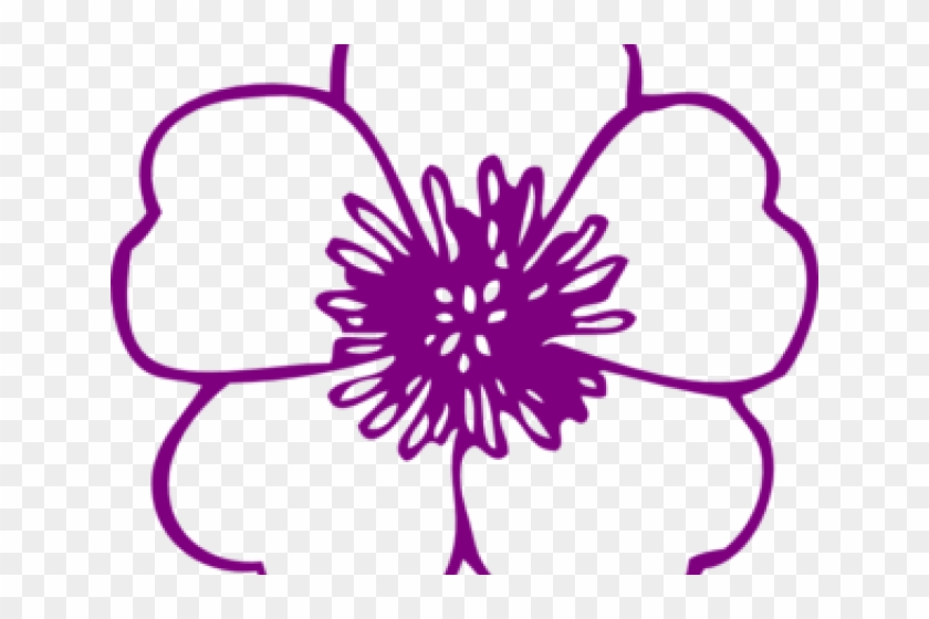 Lavender Clipart Line Art - Flower Vector Png Hd Black #1630030