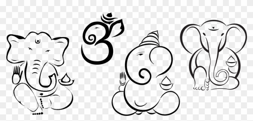 Ganesh Outline Clipart - Line Drawing Simple Ganesh #1630036