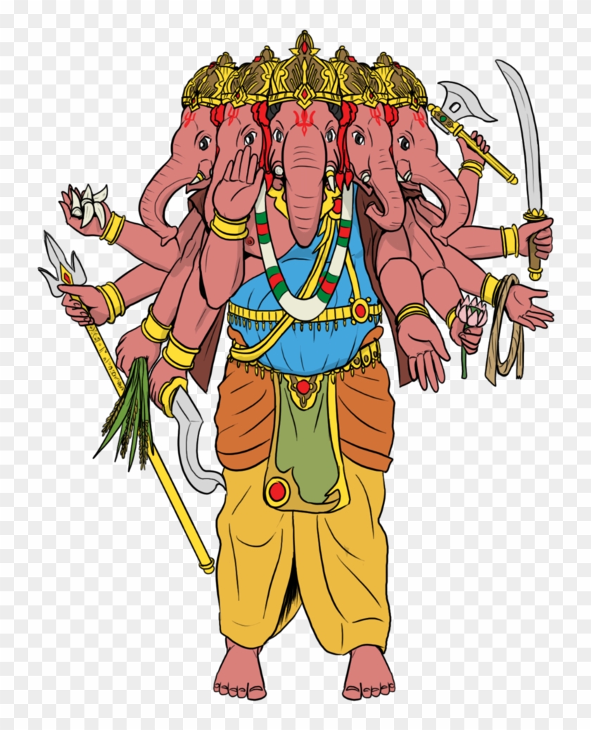 The Panchamukhi Ganesha By Https - Panchmukhi Ganesh Png - Free Transparent  PNG Clipart Images Download