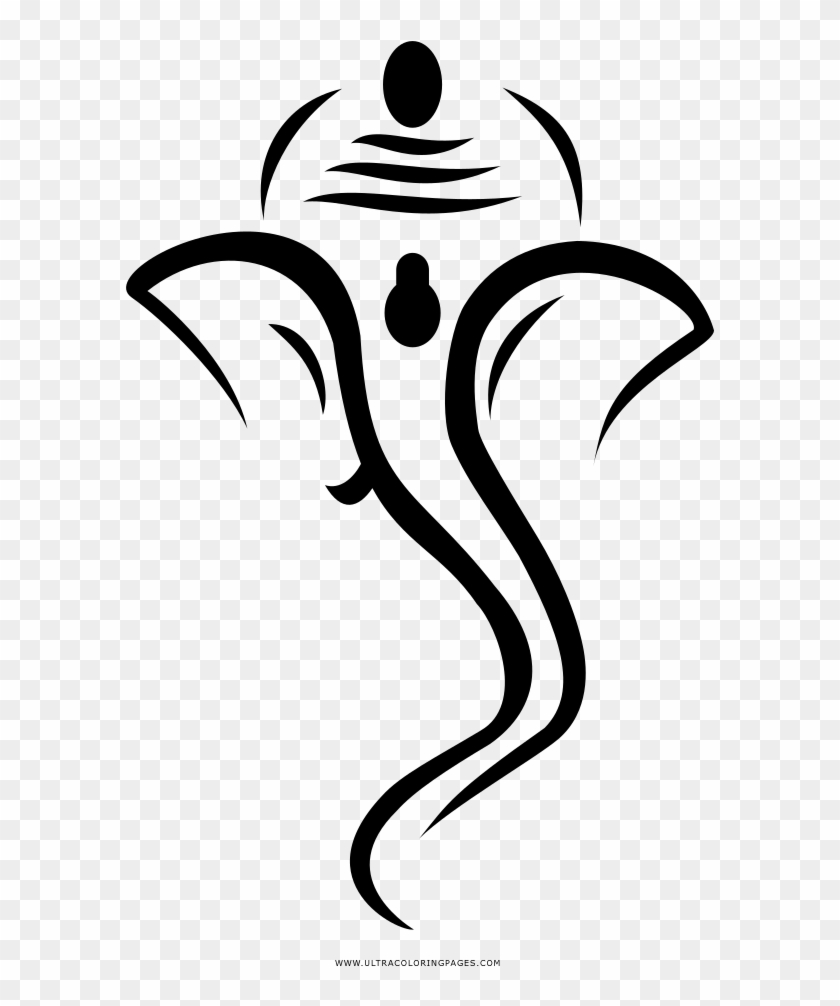 Ganesha Coloring Page - Black And White Ganesh Png #1630074