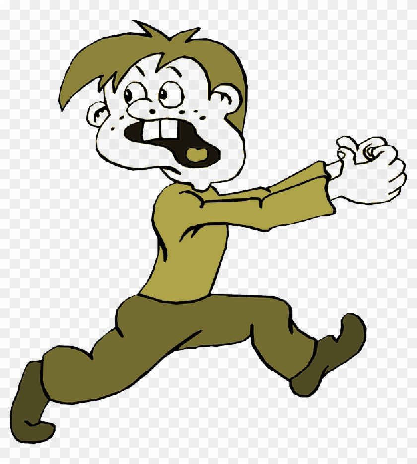 Cartoon Person Running Away - Free Transparent PNG Clipart Images Download