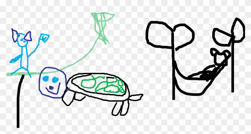 One Day A Turtle Named Travis Was Walking Along The - Sketch #1630366