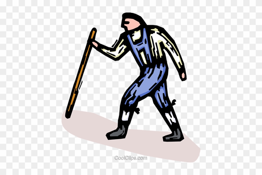 Man Walking With A Walking Stick Royalty Free Vector - Man Walking With A Walking Stick Royalty Free Vector #1630411