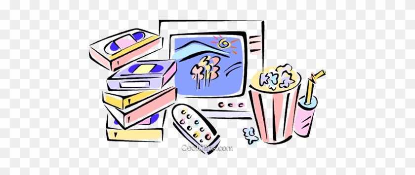 Rental Movies With Popcorn And Drink Royalty Free Vector - Rental Movies With Popcorn And Drink Royalty Free Vector #1630446