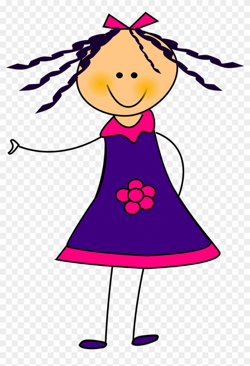 Clipart Girl In Dress #1630449