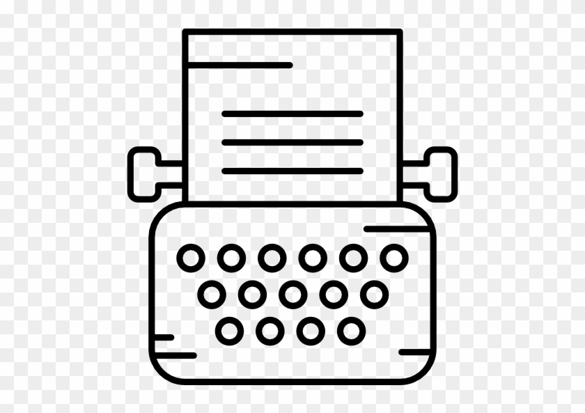 Typewriter With Paper Free Icon - Typing Machine Icon Png #1630735