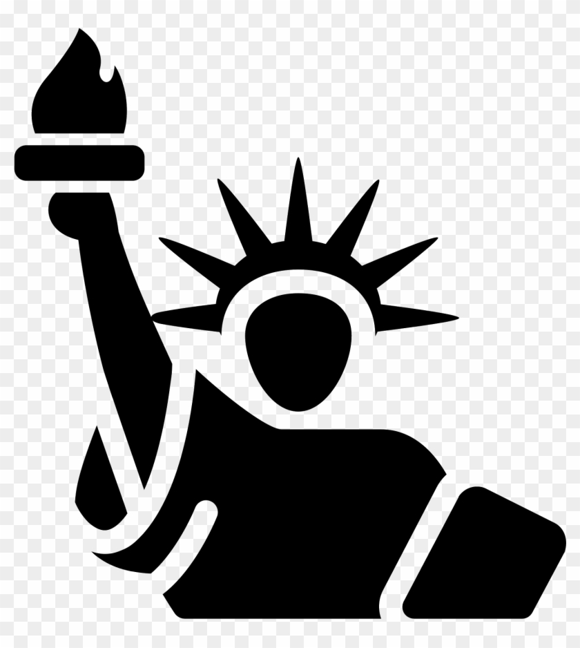 Computer Icons Black White Statue Of Liberty - Transparent Statue Of Liberty Icon #1630851