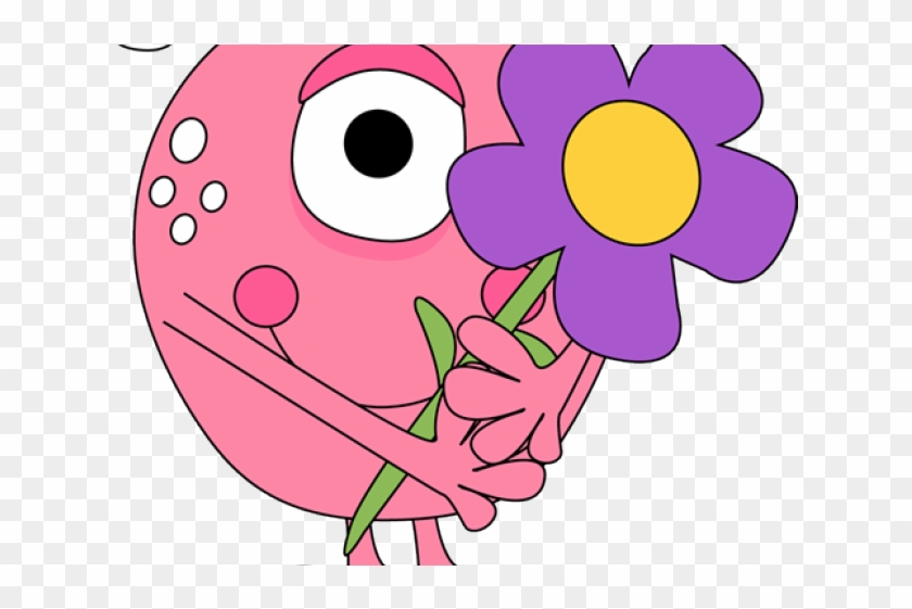 Monster Clipart Flower - Moon Face #1630860
