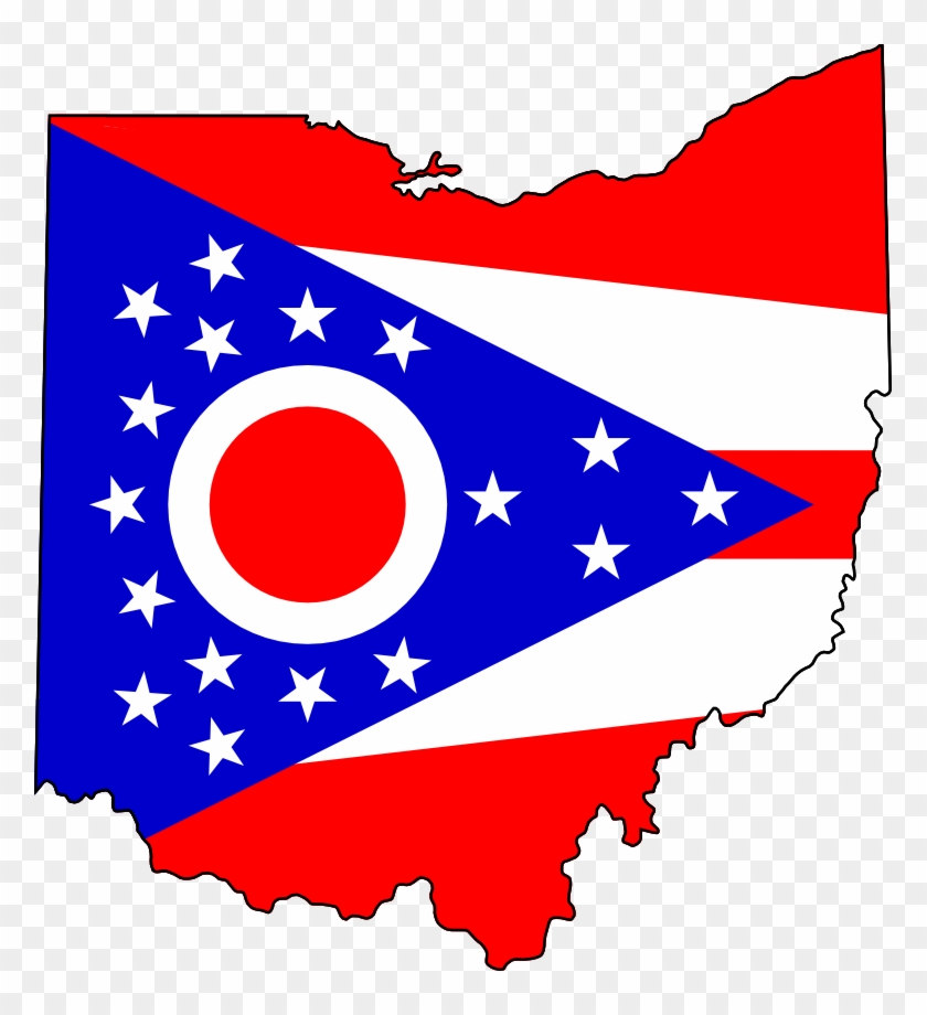 Flag Map Of Ohio Flag Map Openclipart - Ohio State Flag Map #1631258