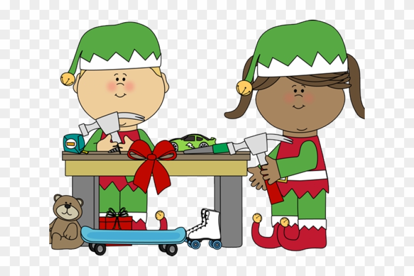 Santa Claus Clipart Workshop - Giving Dummy To Santa #1631275