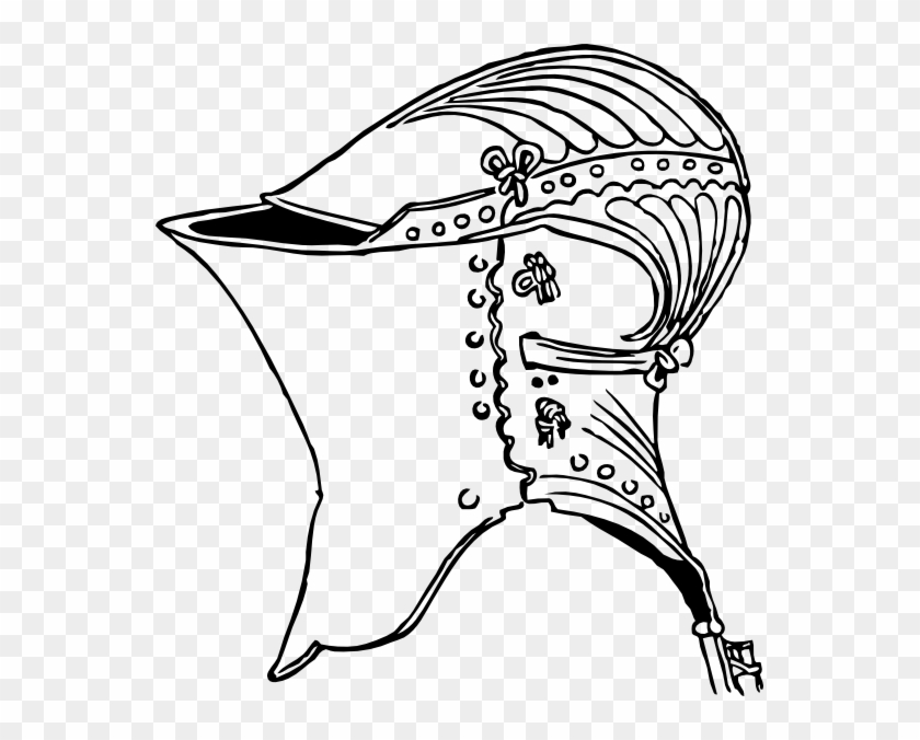 Helm After Durer Black White Line Art 555px - Knight Helmet Line Drawing #1631303