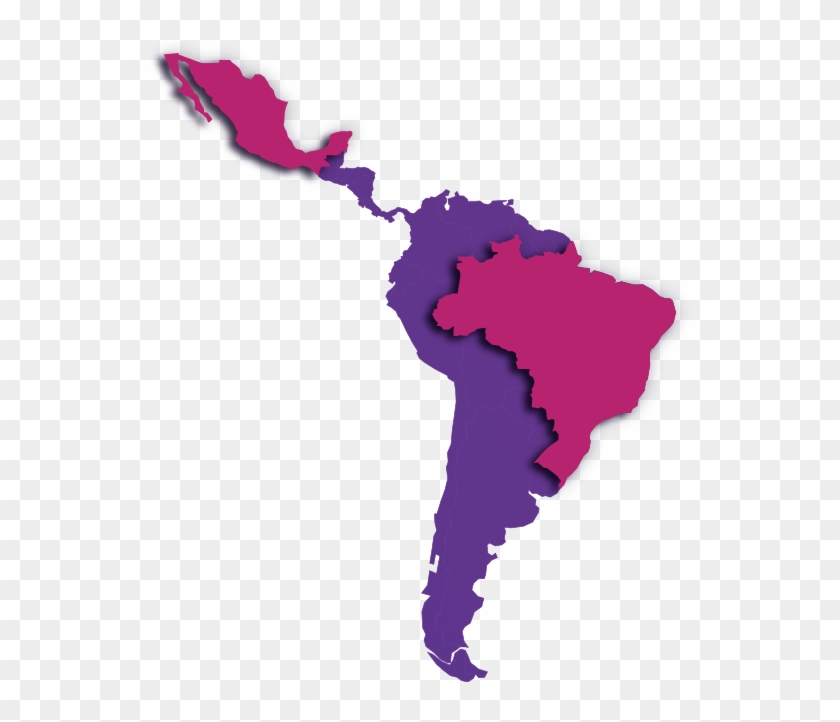 Latin America Map Clipart , Png Download - Latin America Map Silhouette #1631344