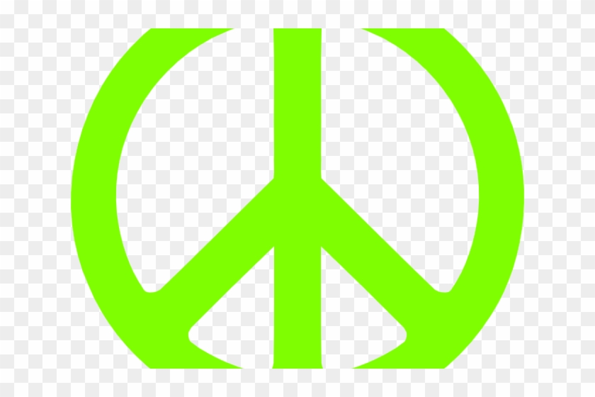 Peace Sign Clipart Neon - Groovy Peace Sign Vector #1631810