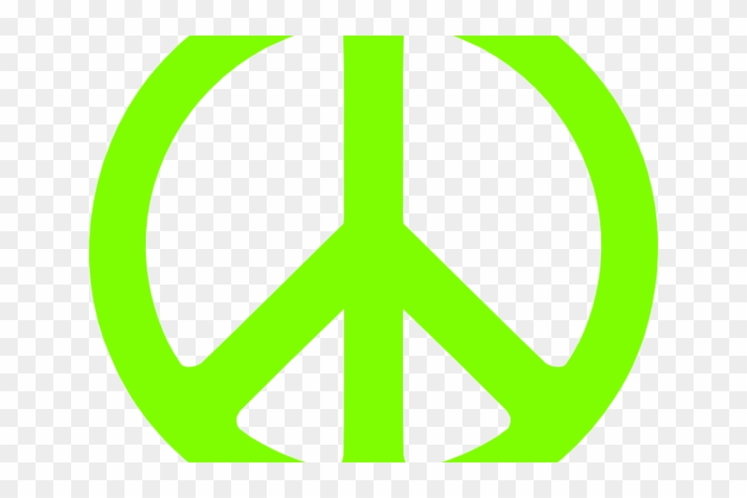 Peace Sign Clipart Neon - Groovy Peace Sign Vector #1631810