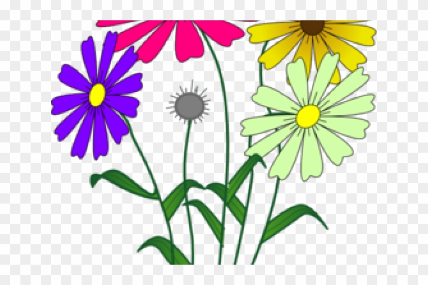 Wildflower Clipart Public Domain - Simple Drawn Flower Outlines #1631871