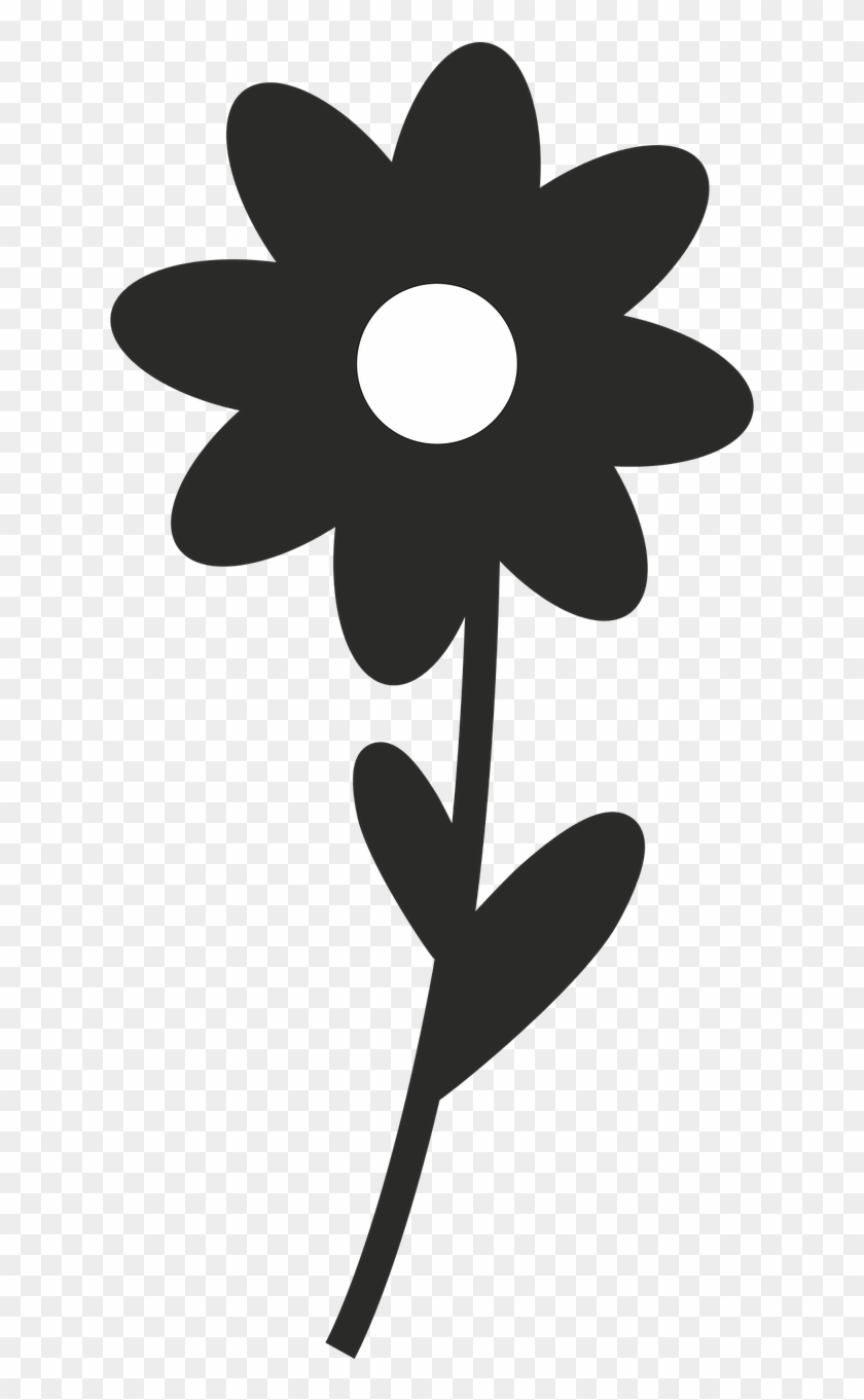 Wildflowers Drawing - Stencils - Minimalist Floral Clipart Black And White #1631891