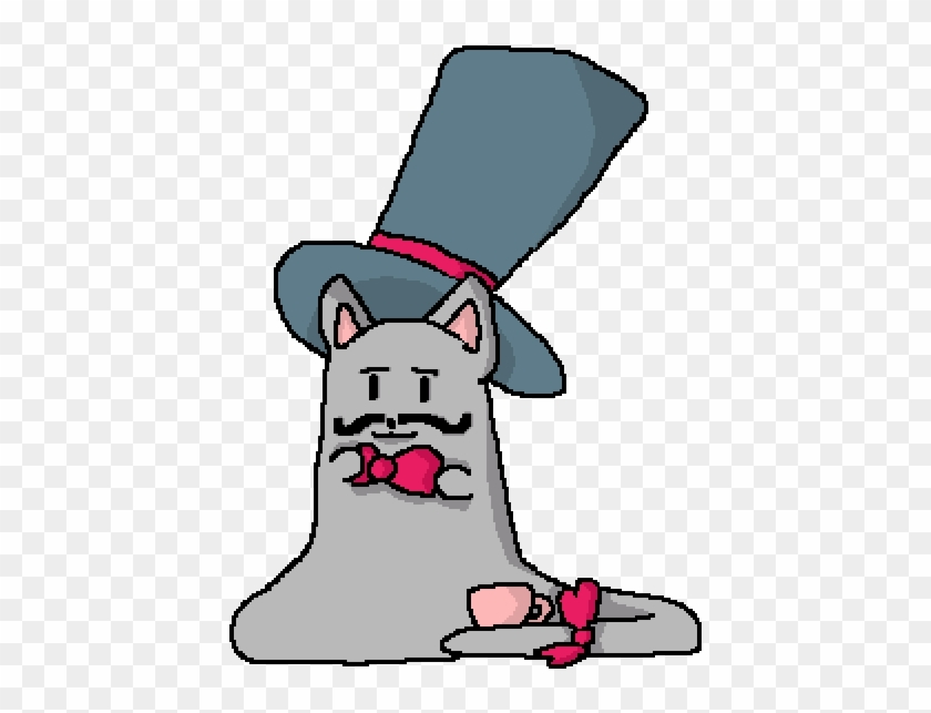 Cat Acting Sophisticated Wearing A Bow-tie And Top - Cartoon #1631921