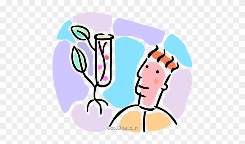 Biologist With Test Tube And Plant Royalty Free Vector - Biólogo Png #1631946