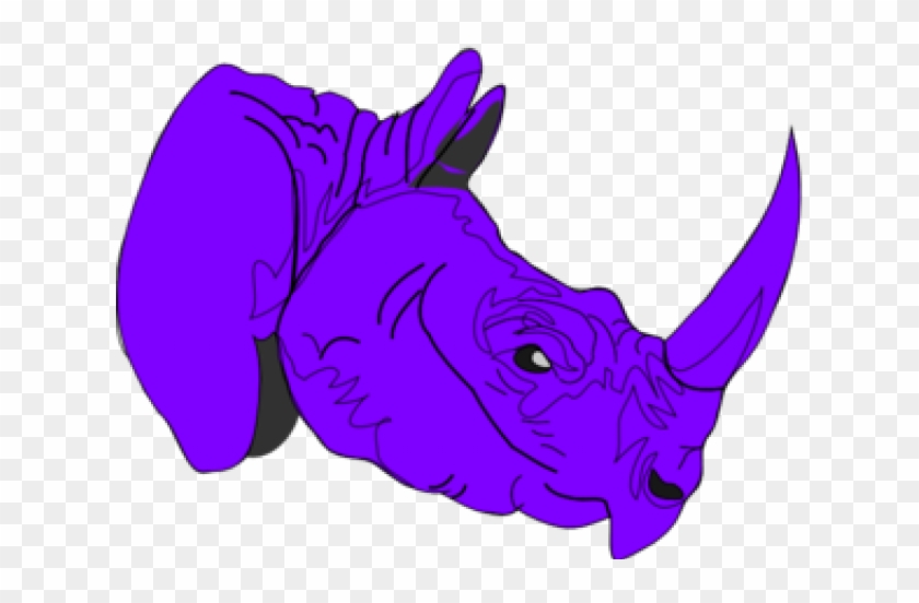 Purple Clipart Rhino - Cabeza De Rinoceronte Icono Png #1632042