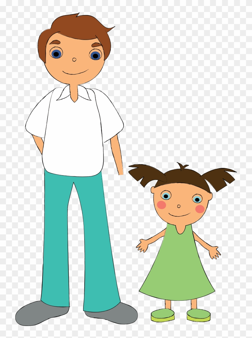 Dad And Daughter - Cartoon - Free Transparent PNG Clipart Images Download