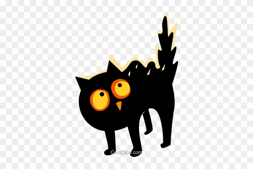 Scared Black Cat Royalty Free Vector Clip Art Illustration - Halloween Borders #1632205
