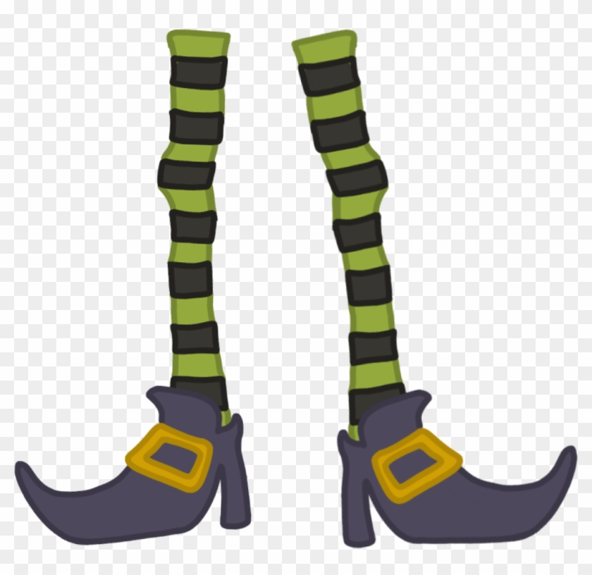 Halloween Witch Witchshoes Witchlegs Buckle Stripey - Boot #1632350