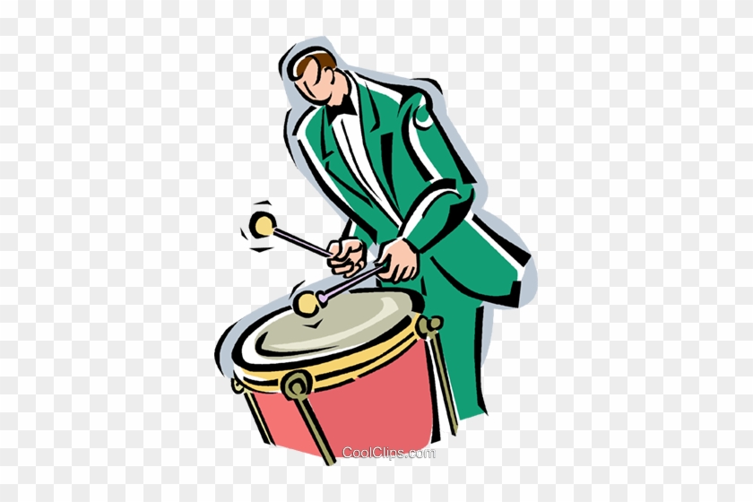 Drummer With Timpani Royalty Free Vector Clip Art - Drummer With Timpani Royalty Free Vector Clip Art #1632432