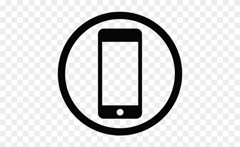 Five, Cell Phone, Cellular Phone Icon With Png And - Mobile In Circle Png #1632468
