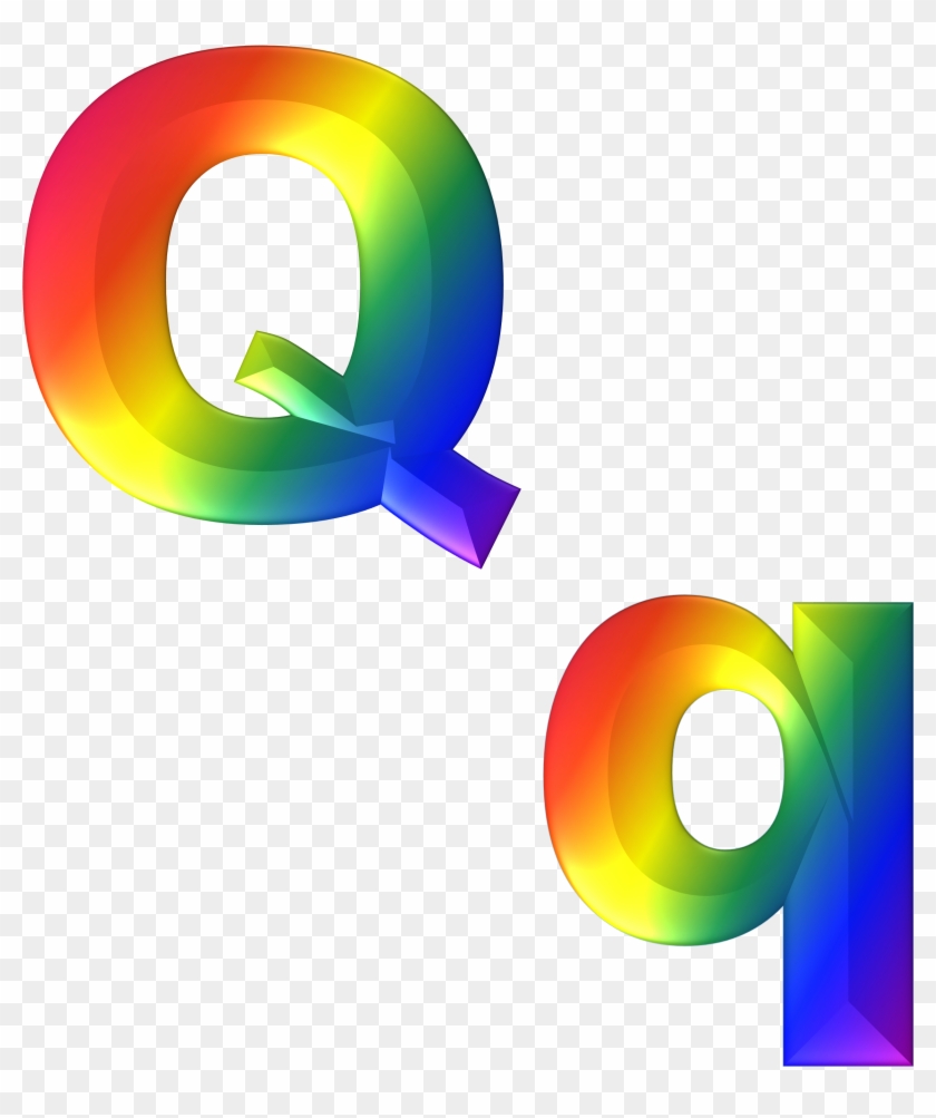Colorful Big And Small Q Letters Of The Alphabet Clipart - Rainbow Letter Q #1632535