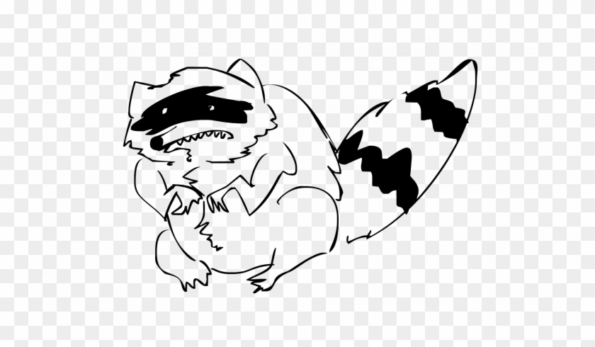 Medium Size Of Raccoon Cat Drawing For Beginners Rocket - Cola Mapache Dibujo Png #1632554