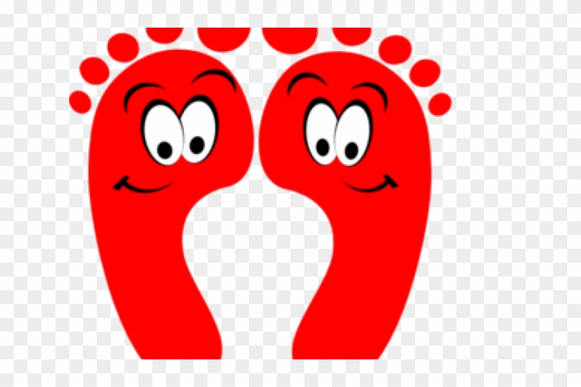 Feet Clipart Red - Happy Foot #1632885