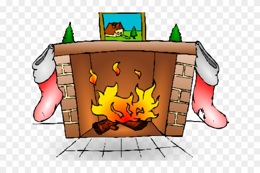 Flames Clipart Fire Chimney - Fireplace Clipart #1632900