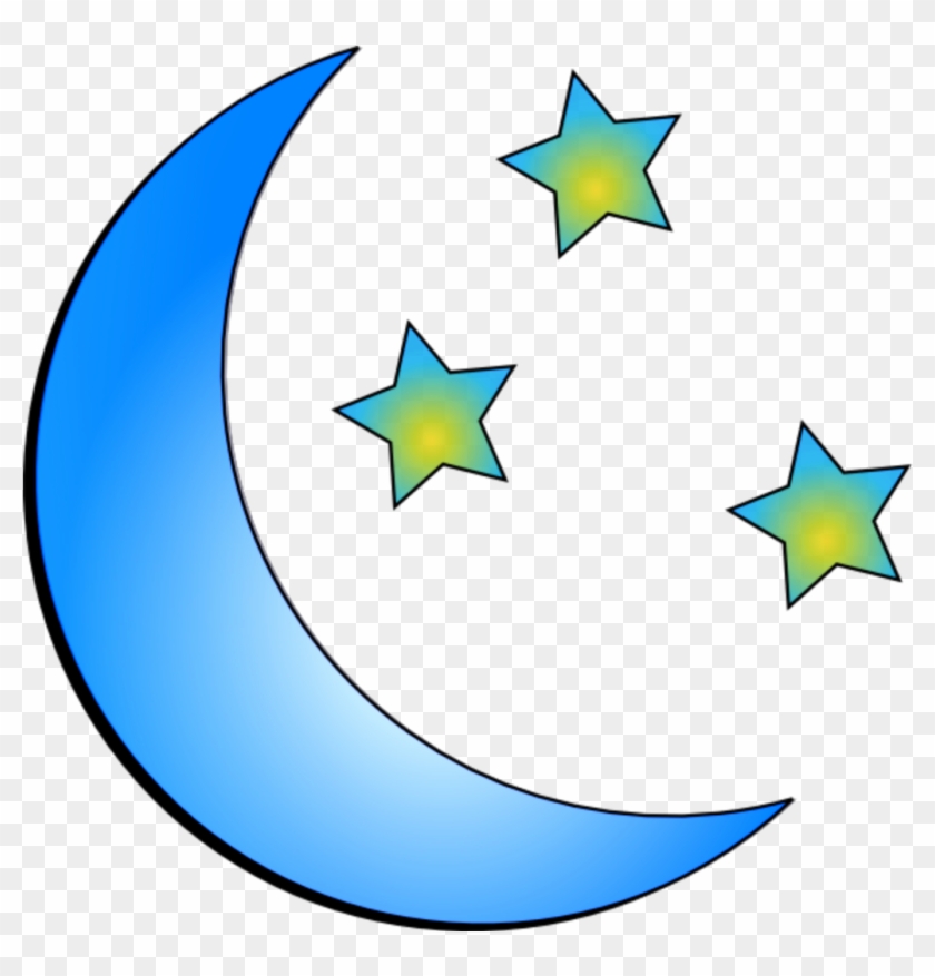 Ftestickers Stars Moon Crescent Blue - Circle #1633071