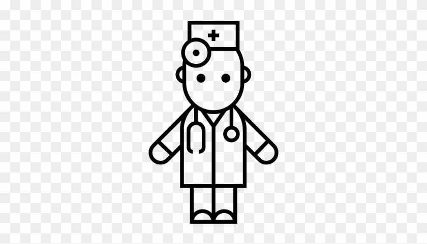 Doctor With Stethoscope Vector - Body Guard Drawing #1633143