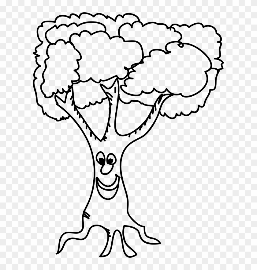 Medium Image - Cartoon Drawing Happy Of A Tree #1633230