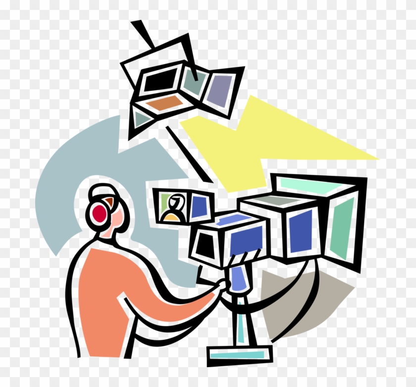 Vector Illustration Of Television Broadcast Studio - Vector Illustration Of Television Broadcast Studio #1633393