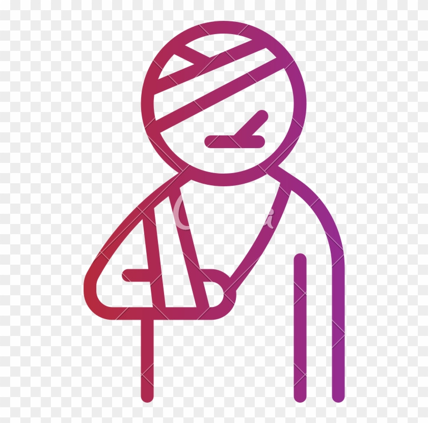 Worker Sickness Medical Injury Crutch Icon - Icon #1633415