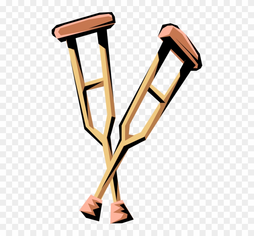 Vector Illustration Of Mobility Aid Crutches For Short-term - Par De Muletas Desenho #1633422