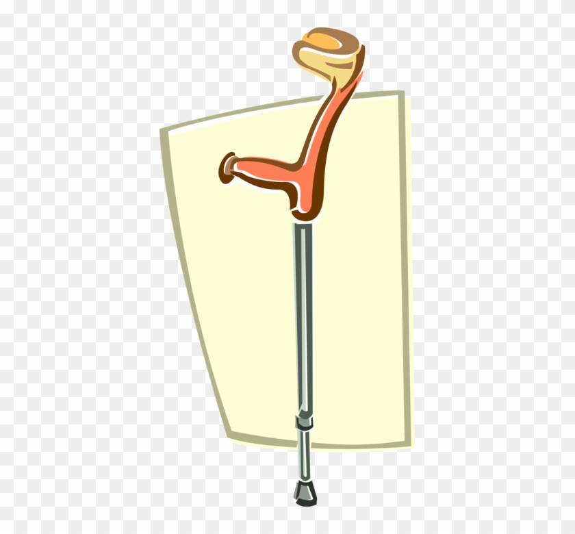 Vector Illustration Of Crutch Mobility Aid For Accident - Carmine #1633431