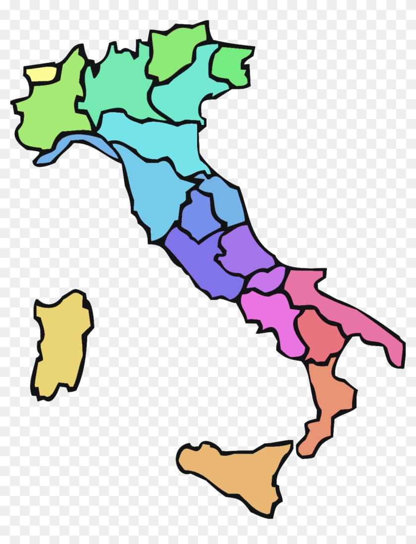 Italy Color Map Clip Art - Italia Png #1633491