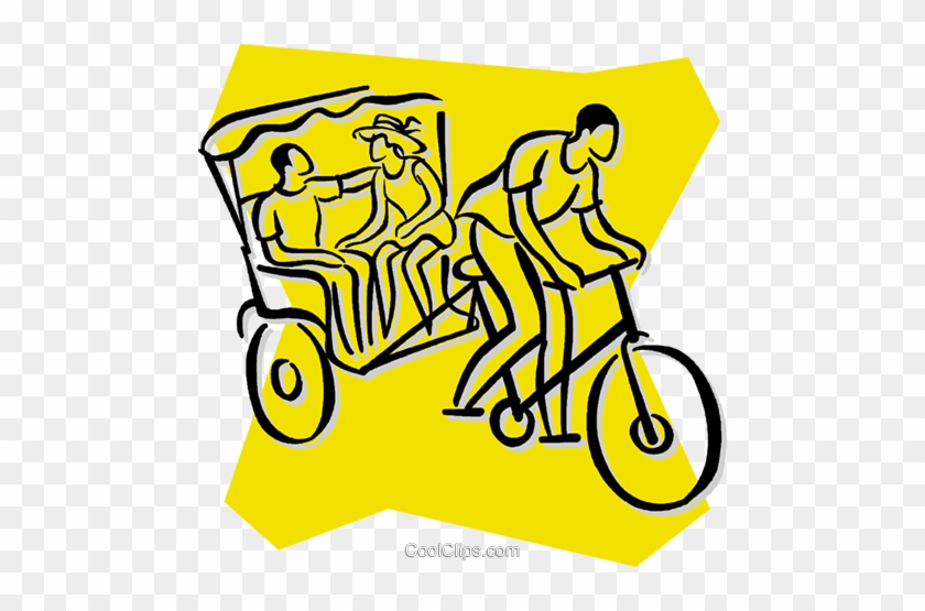 Rickshaw Royalty Free Vector Clip Art Illustration - Love In Rickshaw #1633648