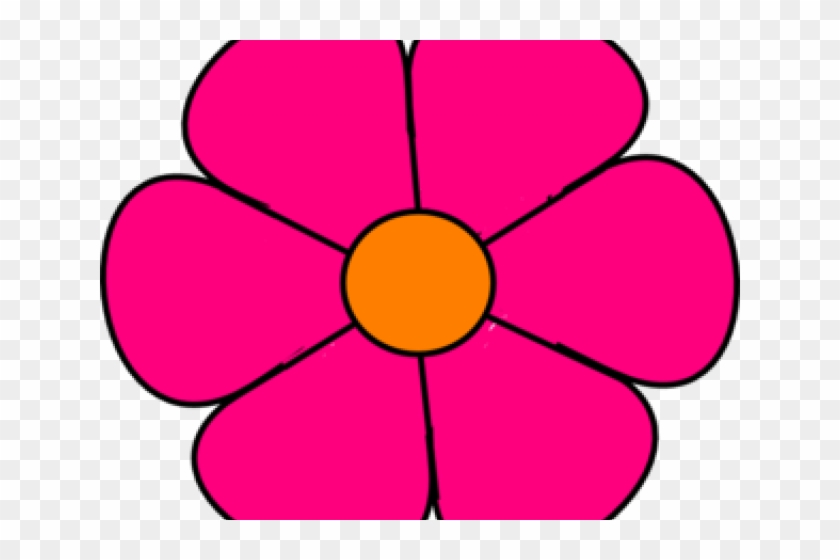 Orange Flower Clipart Dark Pink Flower - Pink Flower Clip Art #1633745