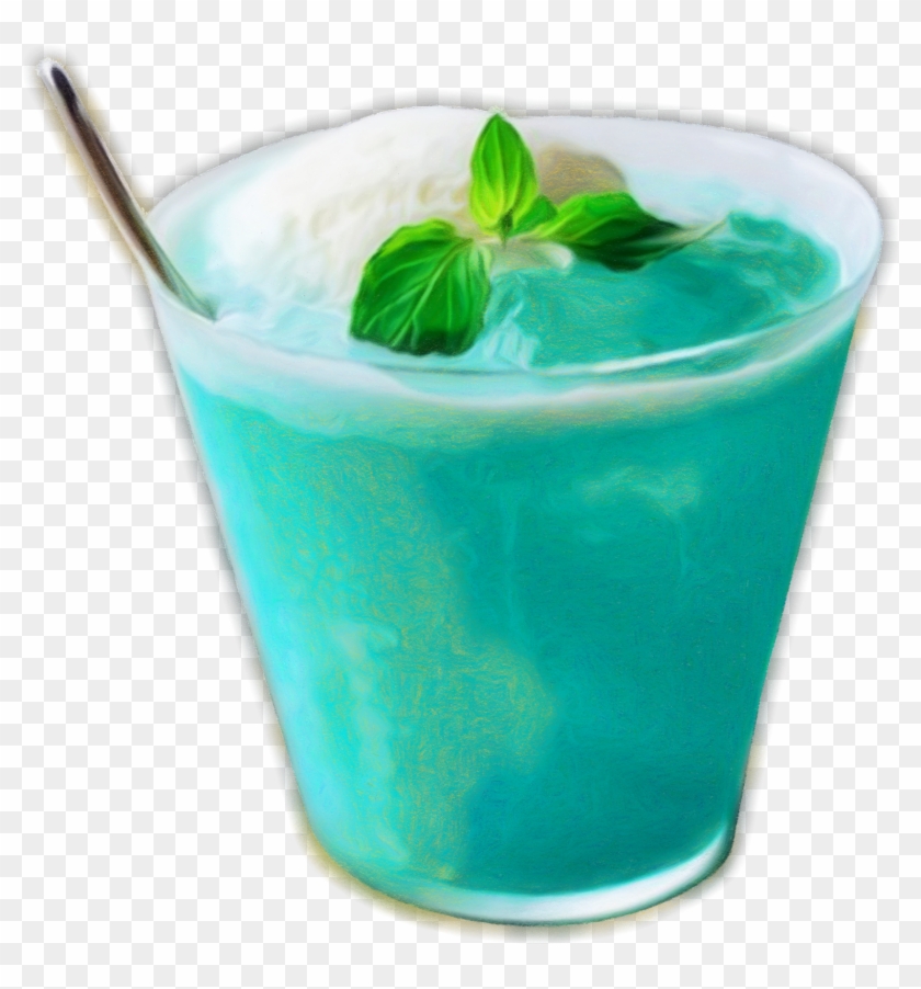Hand Painted Mint Ice Cream Dessert Png And Psd - Blue Lagoon #1633867
