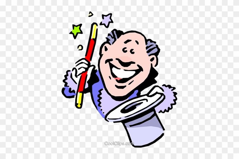 Cartoon Magician Royalty Free Vector Clip Art Illustration - Magic Show #1633996