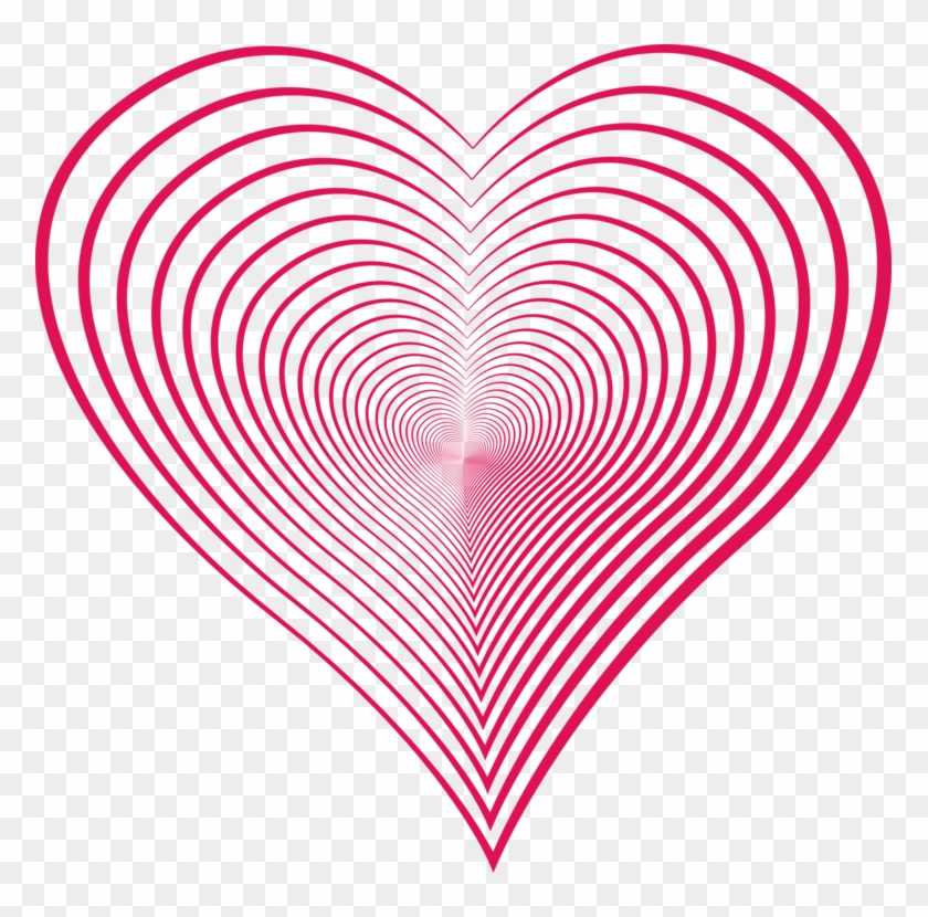 Line Point Magenta Heart - Heart #1634051