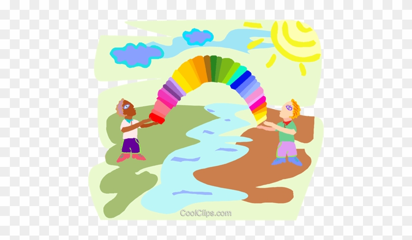 Figures Holding Rainbow Royalty Free Vector Clip Art - Illustration #1634132