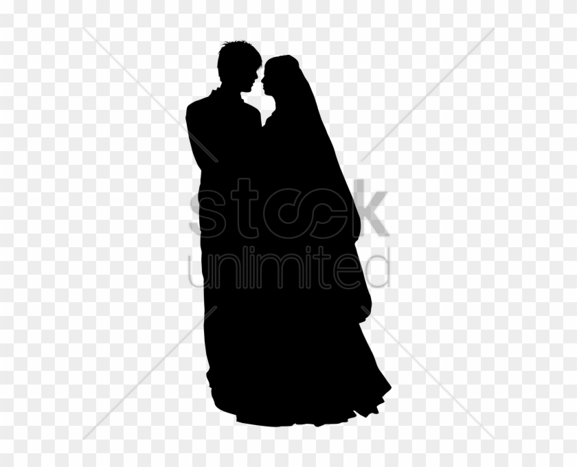 Wedding Coule Outline Clipart Wedding Silhouette Clip - Siluet Wedding Couple Muslim #1634144