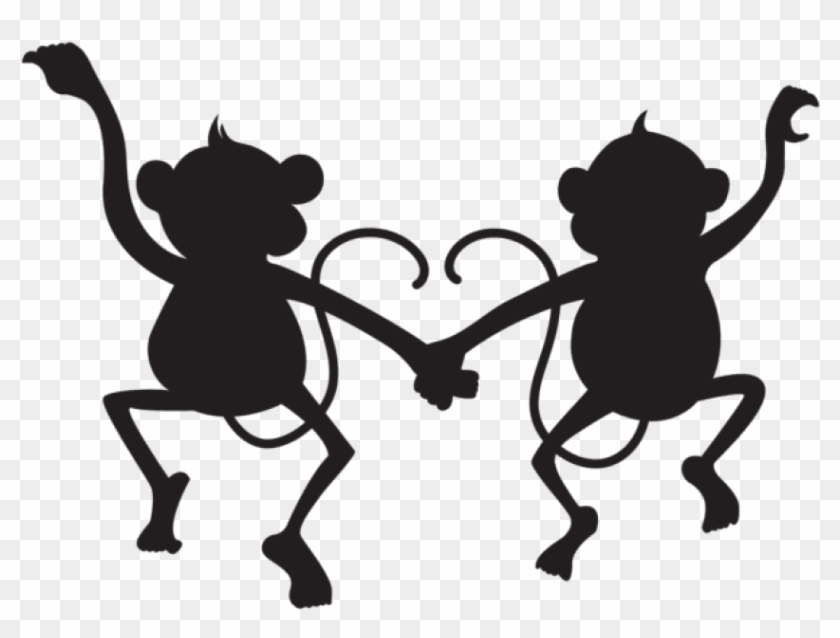 Free Png Cute Monkeys Silhouette Png - Monkeys Silhouette #1634293
