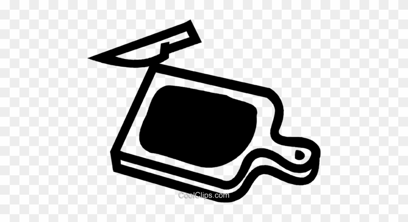 Cutting Board Royalty Free Vector Clip Art Illustration - Schneidebrett Clipart #1634295