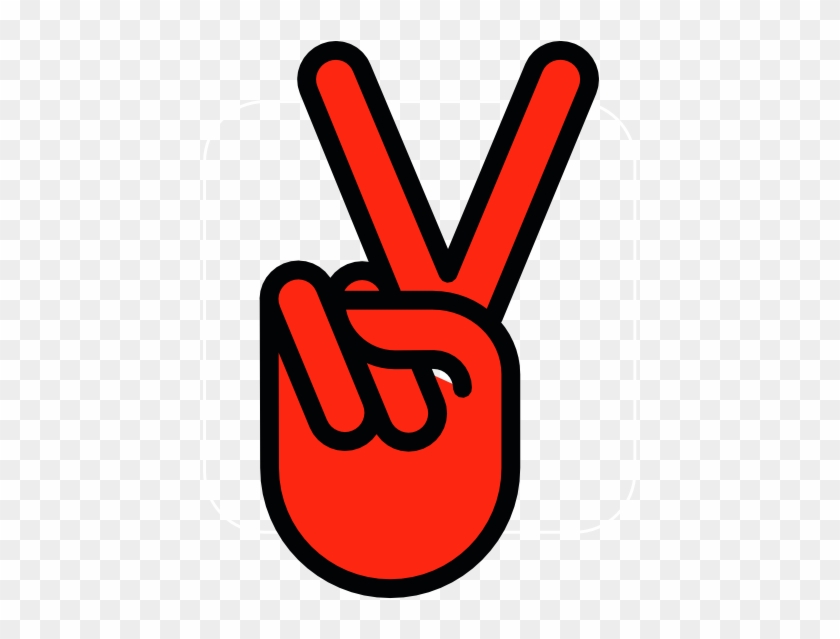 Peace Symbol Clipart Finger - Peace Hand Sign Red #1634447